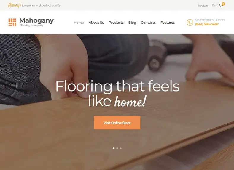 entreprise-parquet-acajou-thème-wordpress