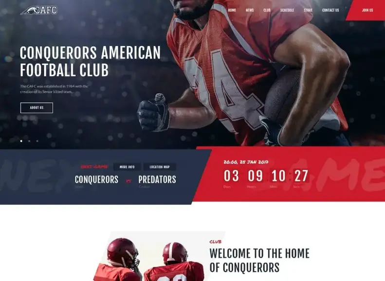 conquistatori |  Tema WordPress di football americano e NFL