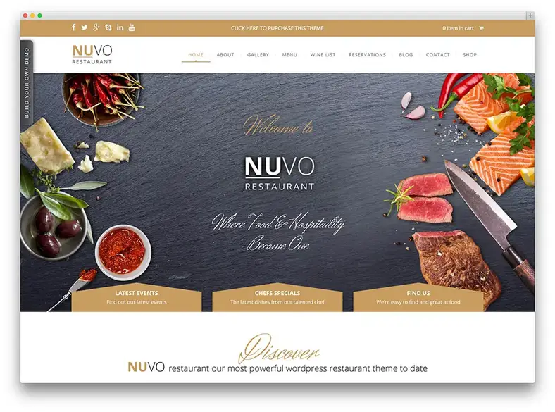 nuvo - tema de restaurante de comida orgânica
