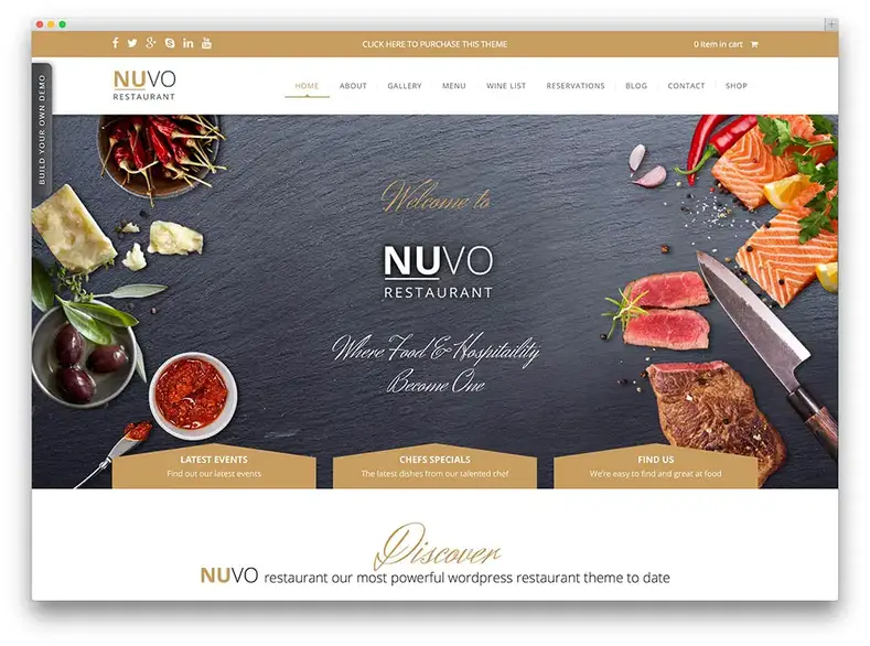 nuvo - thème de restaurant d'aliments biologiques
