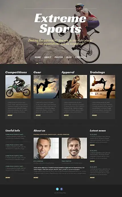 Tema WordPress de esportes radicais