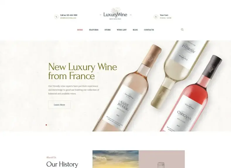 vinho de luxo |  Liquor Store & Vineyard WordPress Tema + Loja