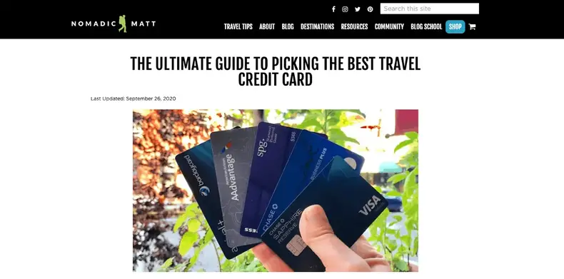 Nomadic Matt Bedste rejsekreditkortguide