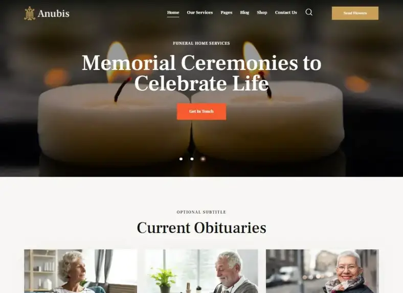 Anubis - Thème WordPress pour services funéraires et funéraires