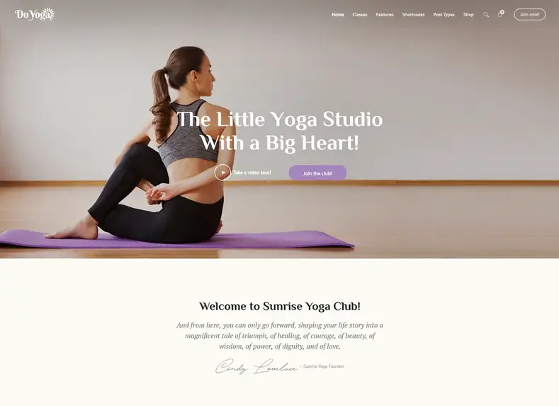 Faire du yoga |  Thème WordPress pour studio de fitness et club de yoga