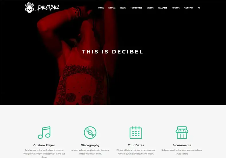 Fundo de vídeo de temas WordPress decibel