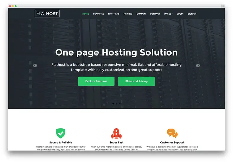 flathost - tema hosting desain datar