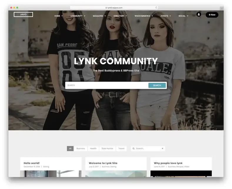 thème wordpress lynk buddypress