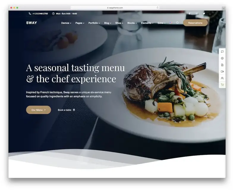 rolando tema de restaurante wordpress