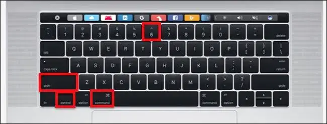 Skærmbillede af Macbook Pro Touch Bar