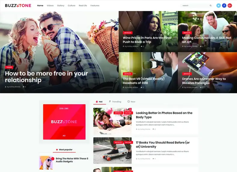 Pierre de buzz |  Thème WordPress pour magazines et blogs viraux