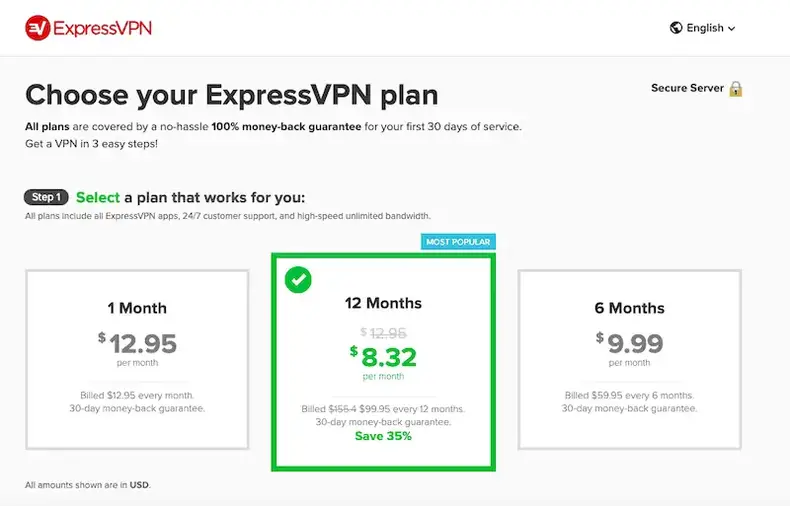 Express VPN -priser