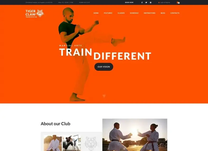 griffe de tigre |  Thème WordPress pour gymnase et école d'arts martiaux