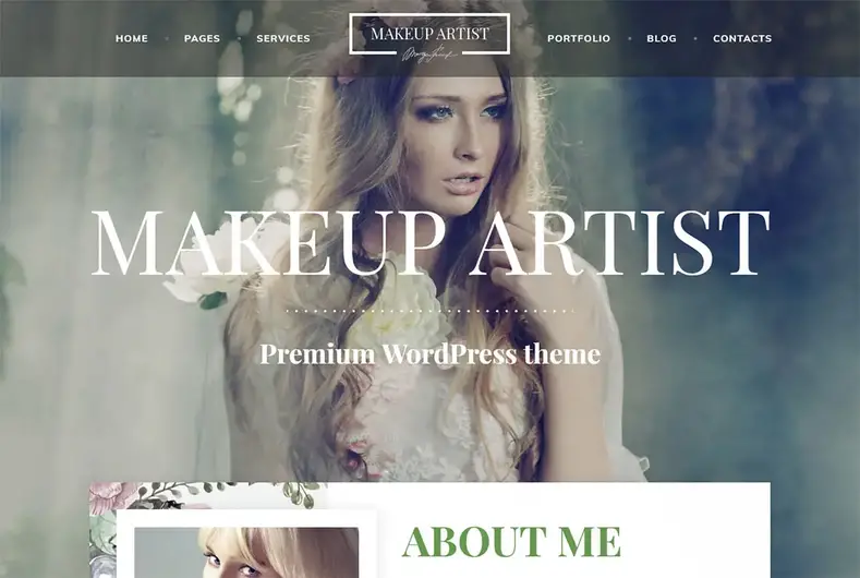 tema de wordpress de maquiagem de maquiador profissional