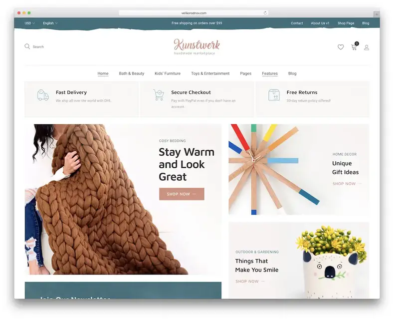 thème wordpress du marché artisanal par kunstwerk