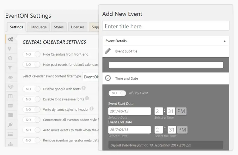 interfaccia di back-end