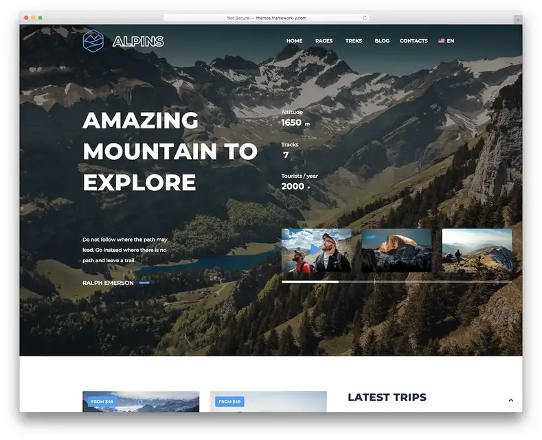 tema de viagem alpins wordpress