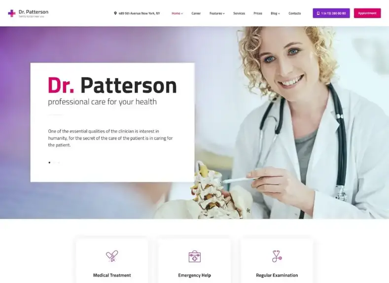 Dr Patterson |  Tema WordPress Medis & Dokter Kesehatan
