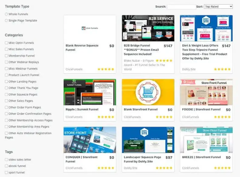 Tema dan Template ClickFunnels