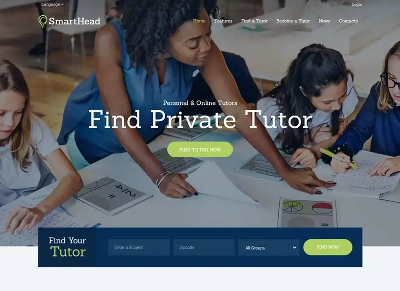 Tête intelligente |  Service de tutorat et thème WordPress pour les écoles en ligne