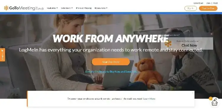 GoToMeeting الصفحة الرئيسية