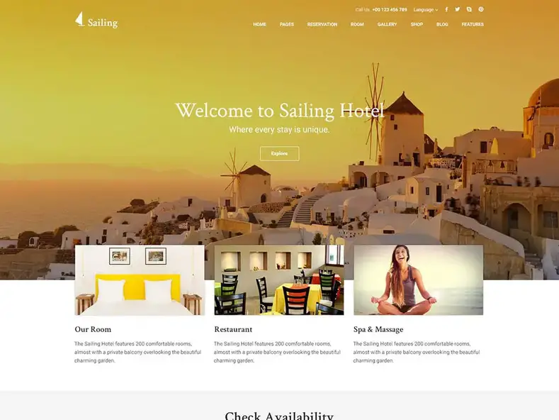 tema wordpress hotel vela