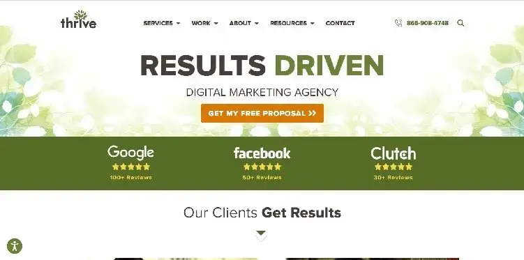 Trives Internet Marketing Agency hjemmeside