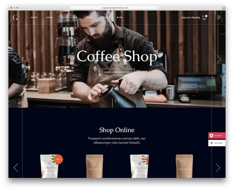 tema wordpress kafe gaspard