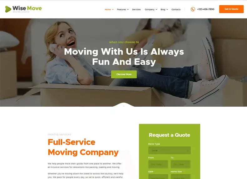 Sage mouvement |  Thème WordPress pour les services de déménagement et d'entreposage