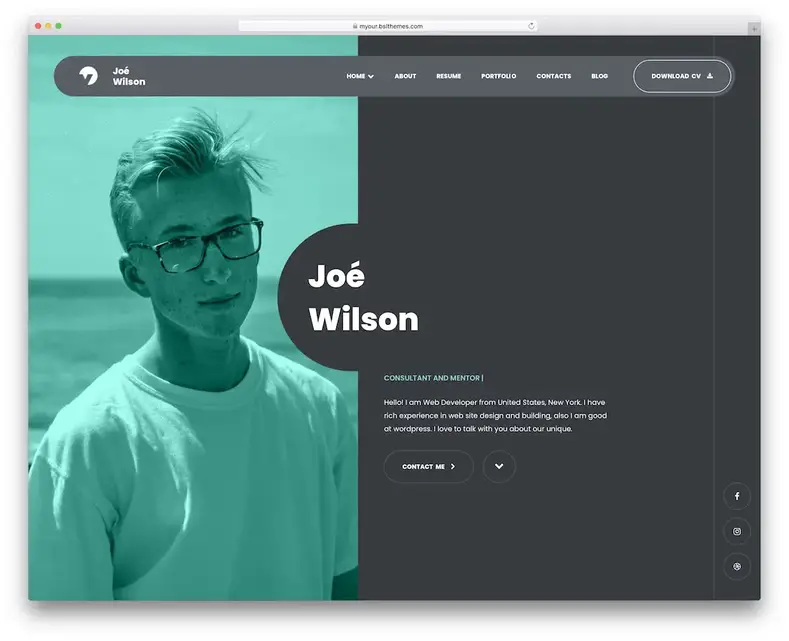 tema de currículo myour wordpress