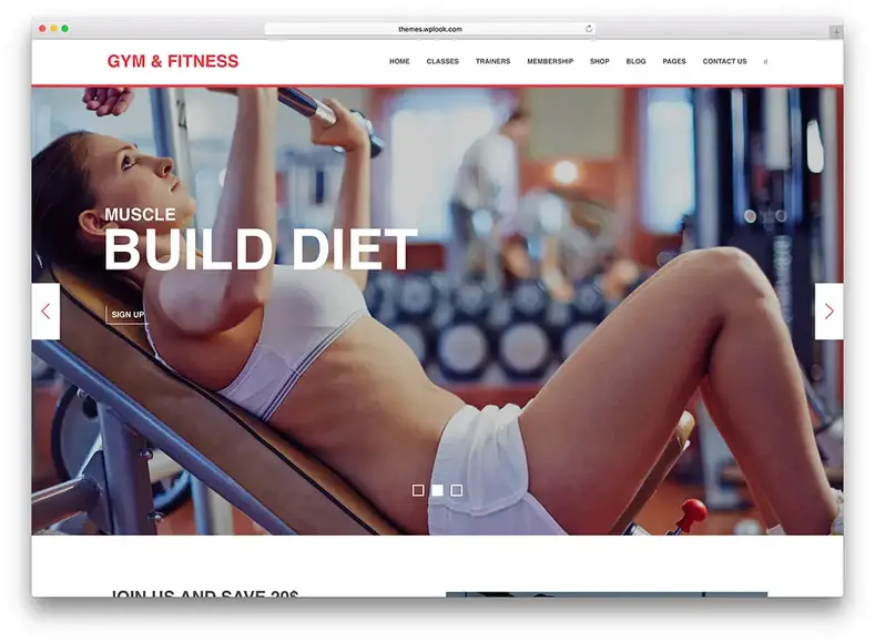 academia de ginástica - tema wordpress de ioga