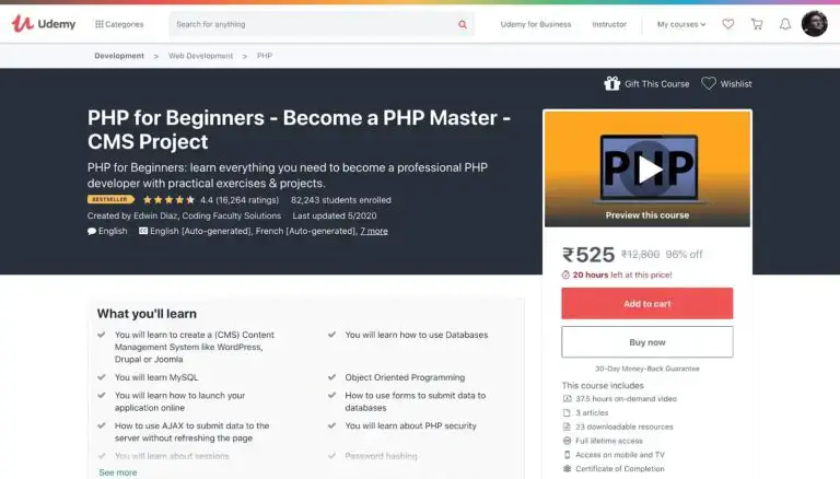 Yeni Başlayanlar için Udemy PHP