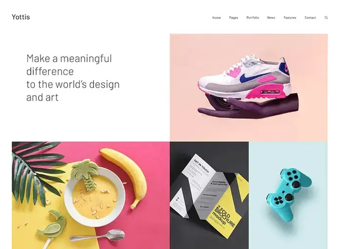 Yottis |  Tema WordPress de Portfólio Criativo Pessoal + Loja