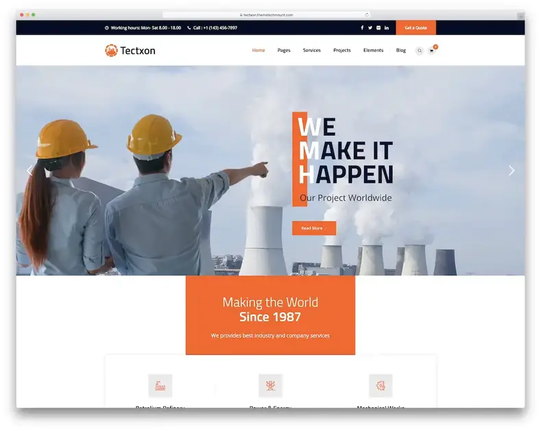 tema wordpress industrial tecxo