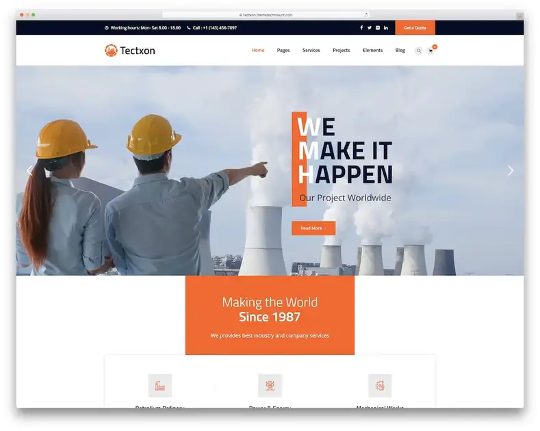 thème wordpress industriel tectxo