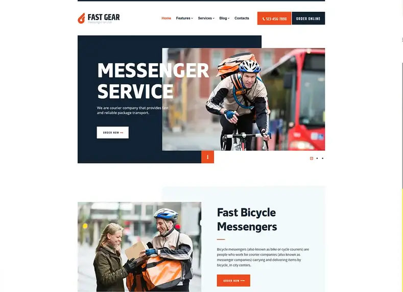 Engrenagem rápida |  Tema WordPress Courier & Delivery