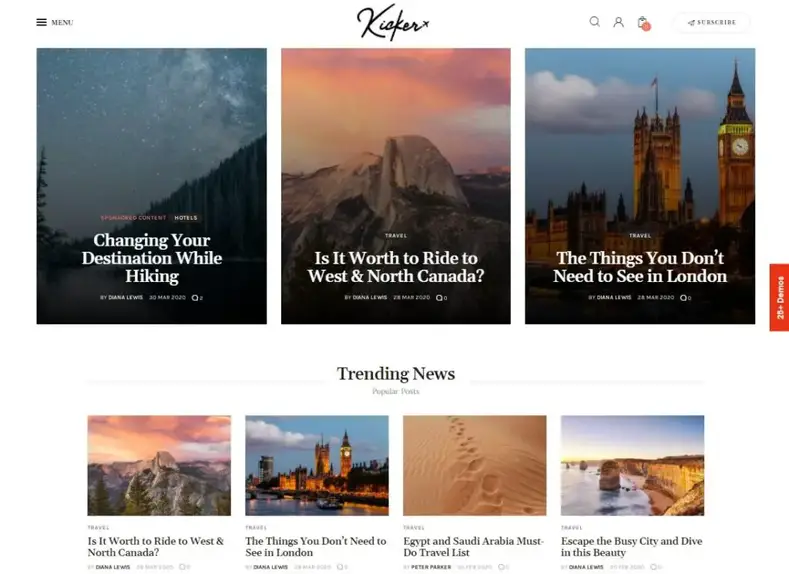 Kicker - Tema WordPress Multipurpose Blog Magazine + Gutenberg