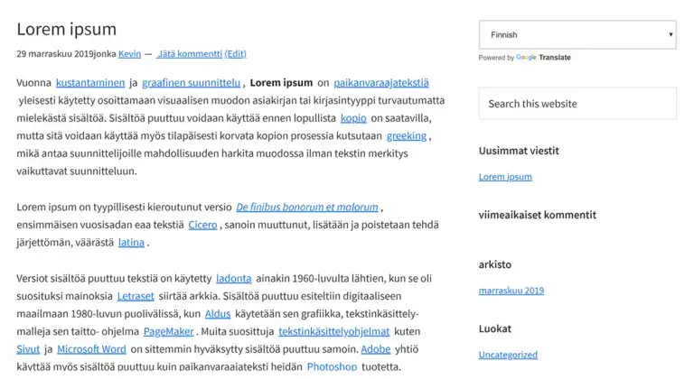 Google Web Sitesi Çevirmeni'nde çevrilmiş sayfa