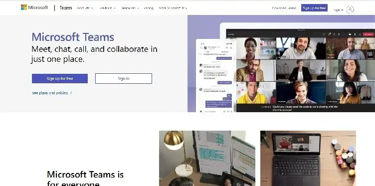 Microsoft Teams -startside