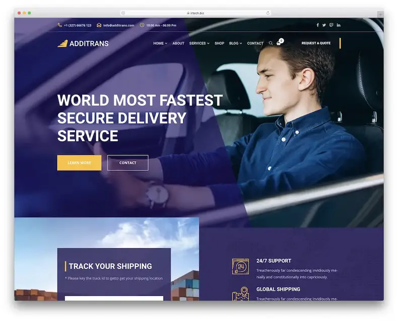 thème wordpress transport additrans