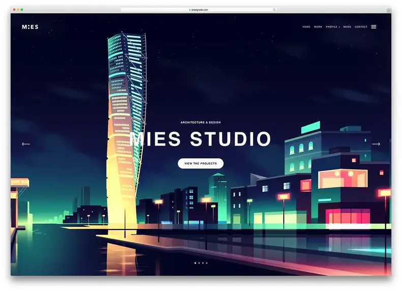 modello di sito web di mies-creative-architect-wordpress