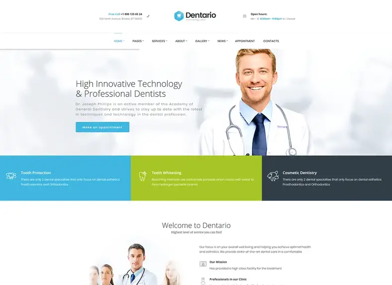 Dentaire |  Thème WordPress pour dentiste, médical et santé + RTL