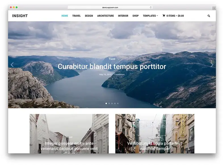 insight - thème de style de blog de photographie