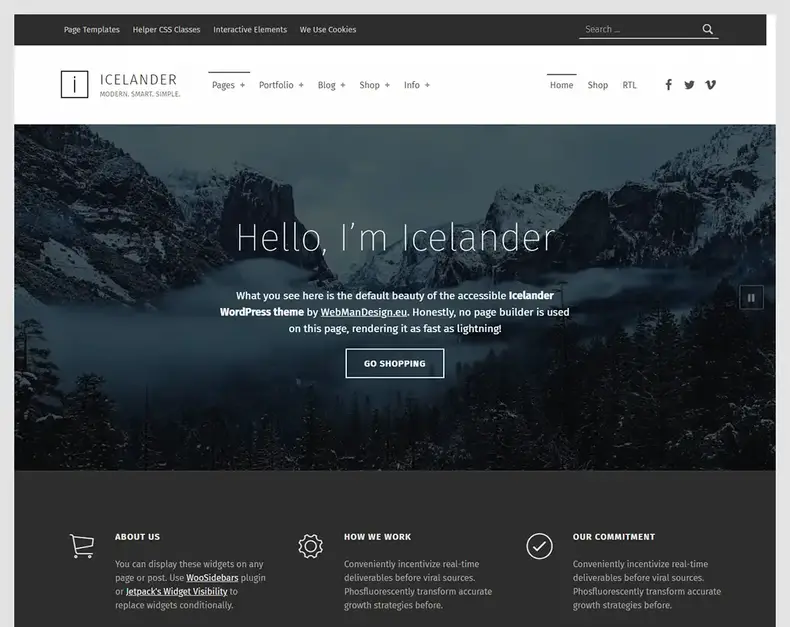 Thème WordPress accessible en islandais