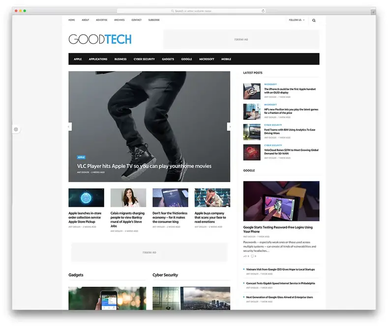 modelo de site de blog de tecnologia rápida goodlife
