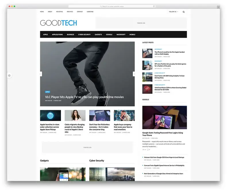 modèle de site Web de blog de technologie rapide goodlife