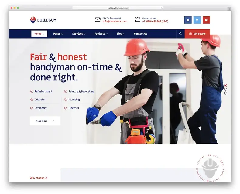thème wordpress électricien buildguy