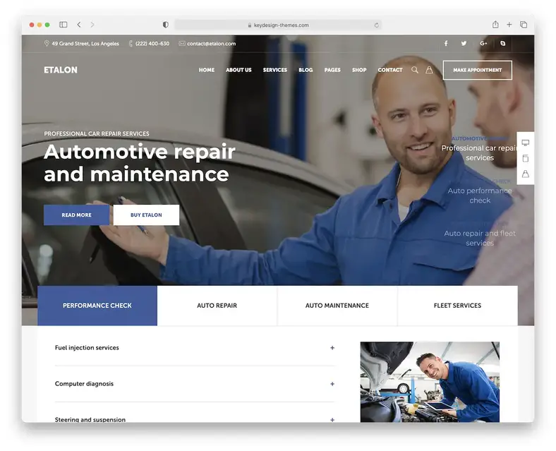 tema wordpress layanan mobil etalon