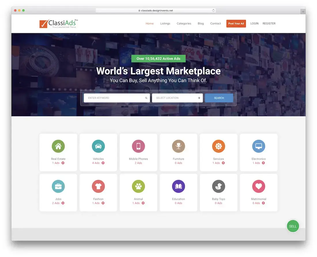 tema de classificados wordpress classiads