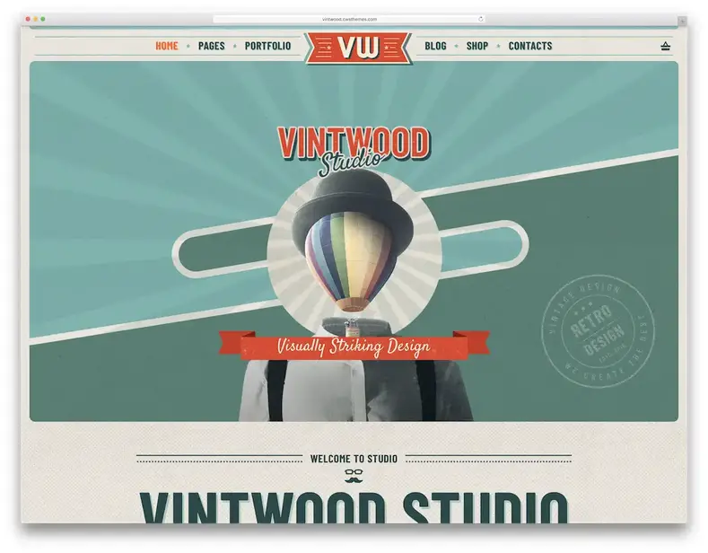 tema wordpress in stile vintage vintwood retrò